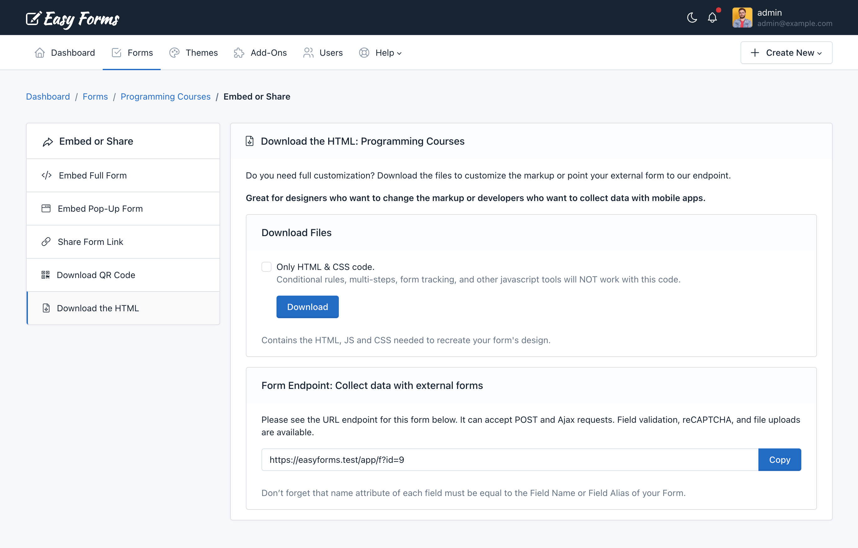Form Manager - Forms - Easy Forms