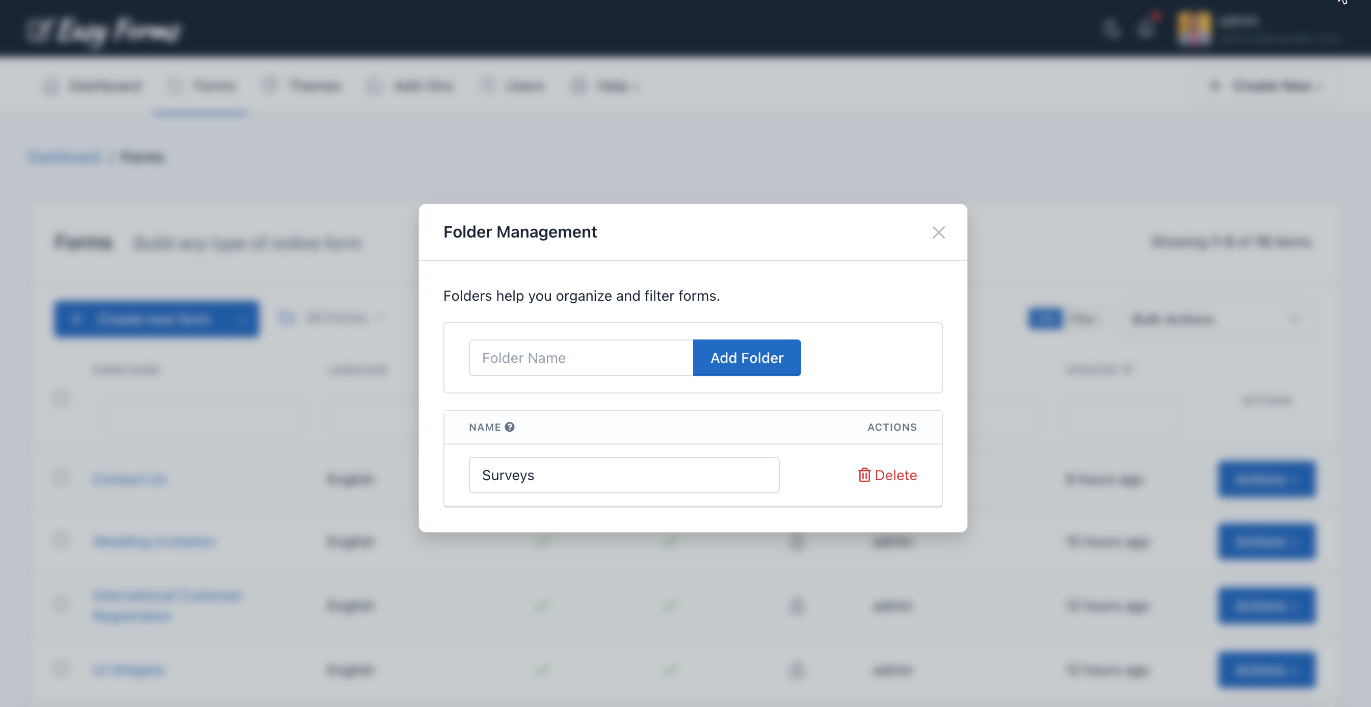 Folder Management - Forms - Easy Forms